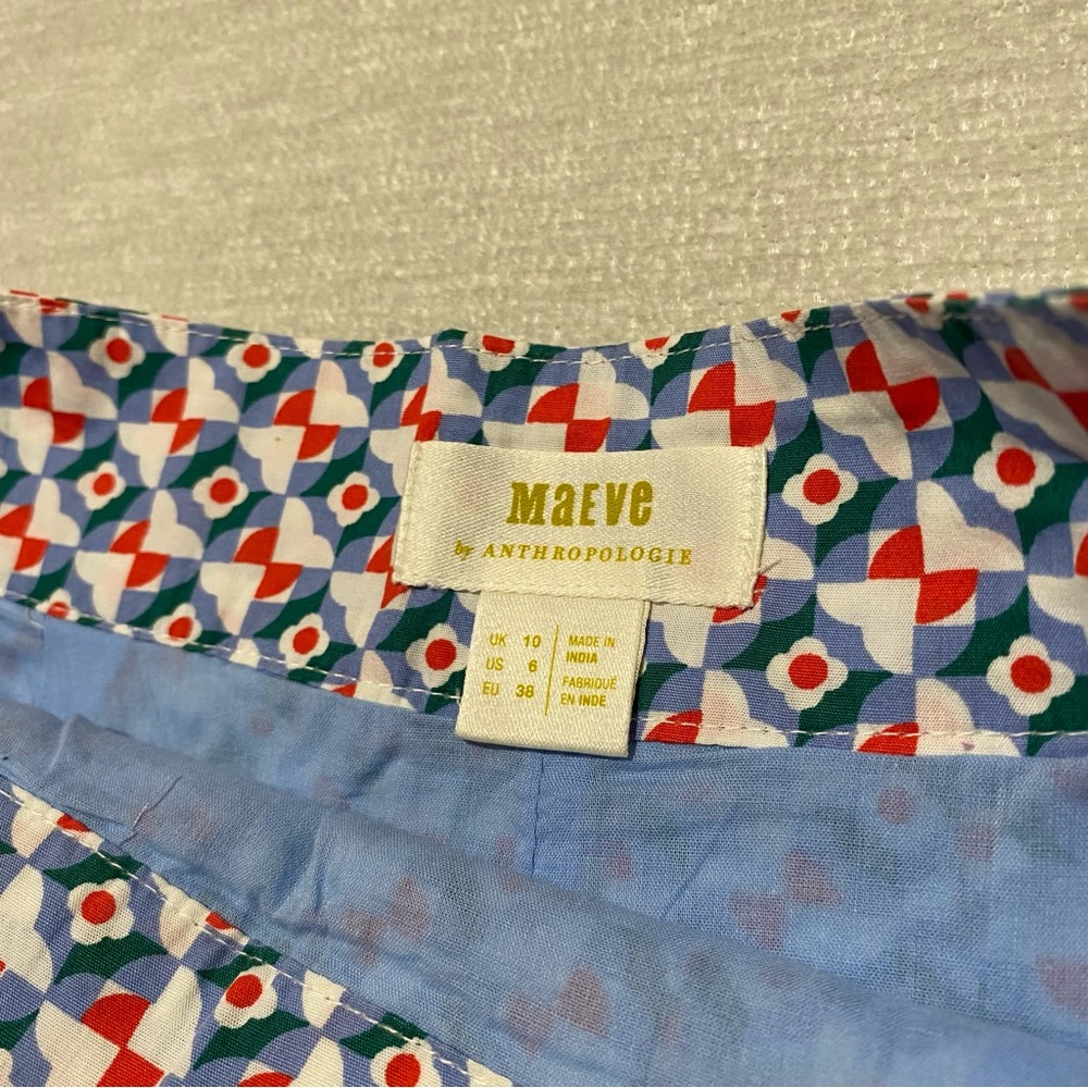 Anthropologie Multicolor Geometric Skater Skirt - Picture 2 of 6